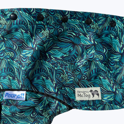 Sea Fern McTog - Microfleece Waterproof Dog Coat - Back Poppers