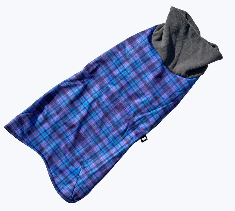Heather Tide McTog -  Pullover Microfleece Waterproof Dog Jumper - With Sleeves - Size 2 Deep to 5