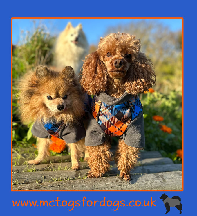 The Highlander McTog - Microfleece Waterproof Dog Jumper - With Sleeves - Step In Poppers