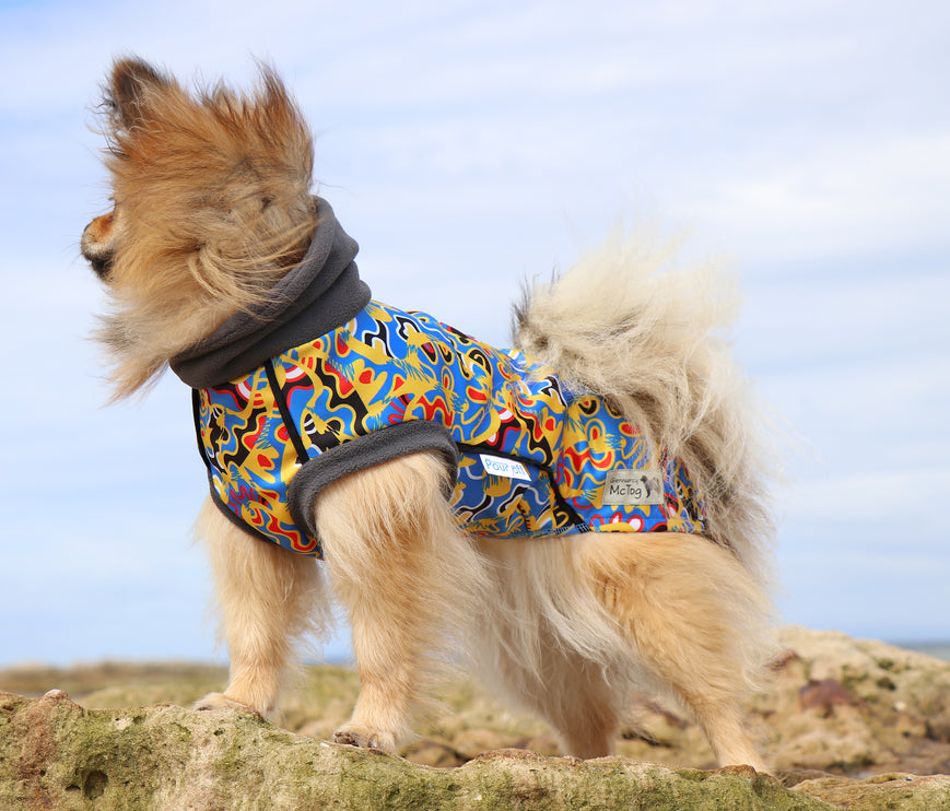 Vibe McTog - Waterproof Microfleece Dog Coat - Back Poppers