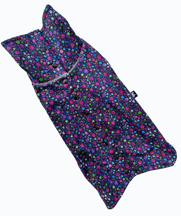Bubblicious waterproof dog coat for rainy walks wet grass and muddy adventures