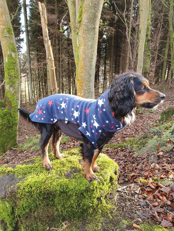 Sparkle Polar Fleece - Waterproof Panel McTog Dog Jumper - No Sleeves