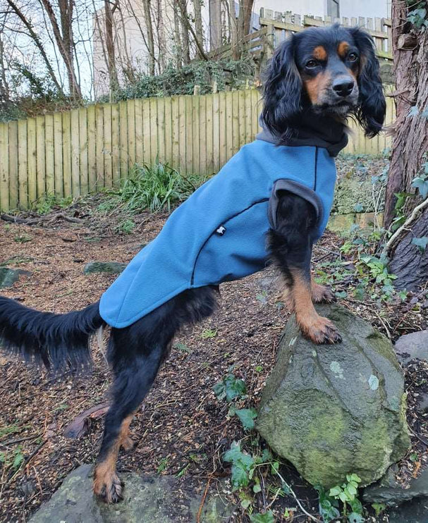 Malibu Blue - Double layer Waterproof Microfleece McTog Dog Jumper - No Sleeves