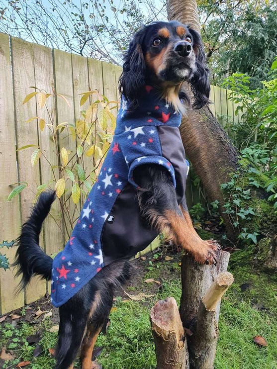 Sparkle Polar Fleece - Waterproof Panel McTog Dog Jumper - No Sleeves