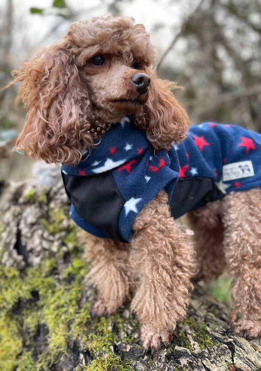 Sparkle Polar Fleece - Waterproof Panel McTog Dog Jumper - No Sleeves