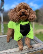 Lime Black Polar Fleece - Waterproof Panel McTog Dog Jumper - With Sleeves - SALE Sizes 0, 1 & 5 only