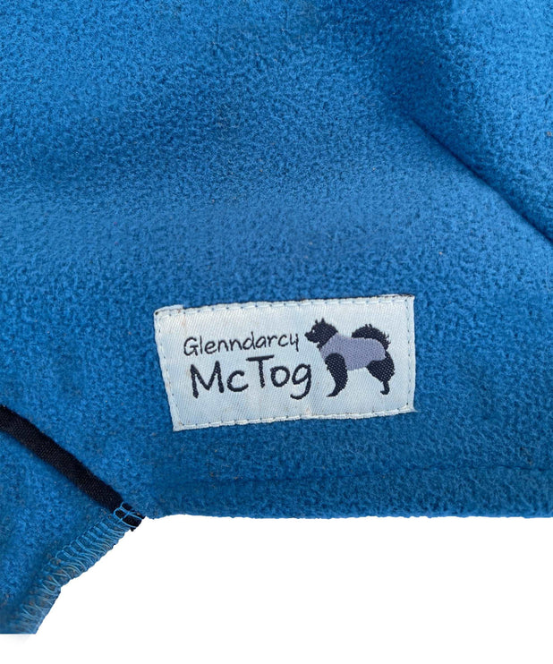 Malibu Blue - Double layer Waterproof Microfleece McTog Dog Jumper - No Sleeves