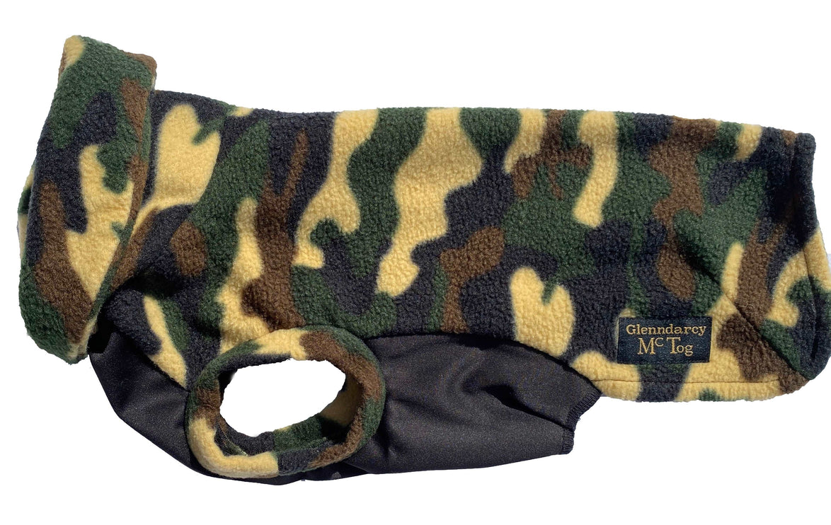 Camouflage Polar Fleece - Waterproof Panel McTog Dog Jumper - No Sleeves