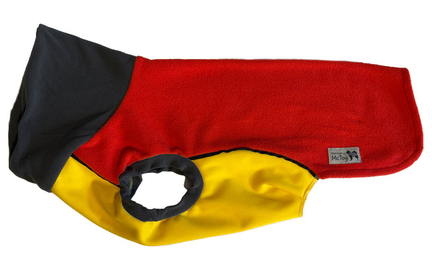 Red Yellow Polar Fleece - Waterproof belly McTog Dog Jumper