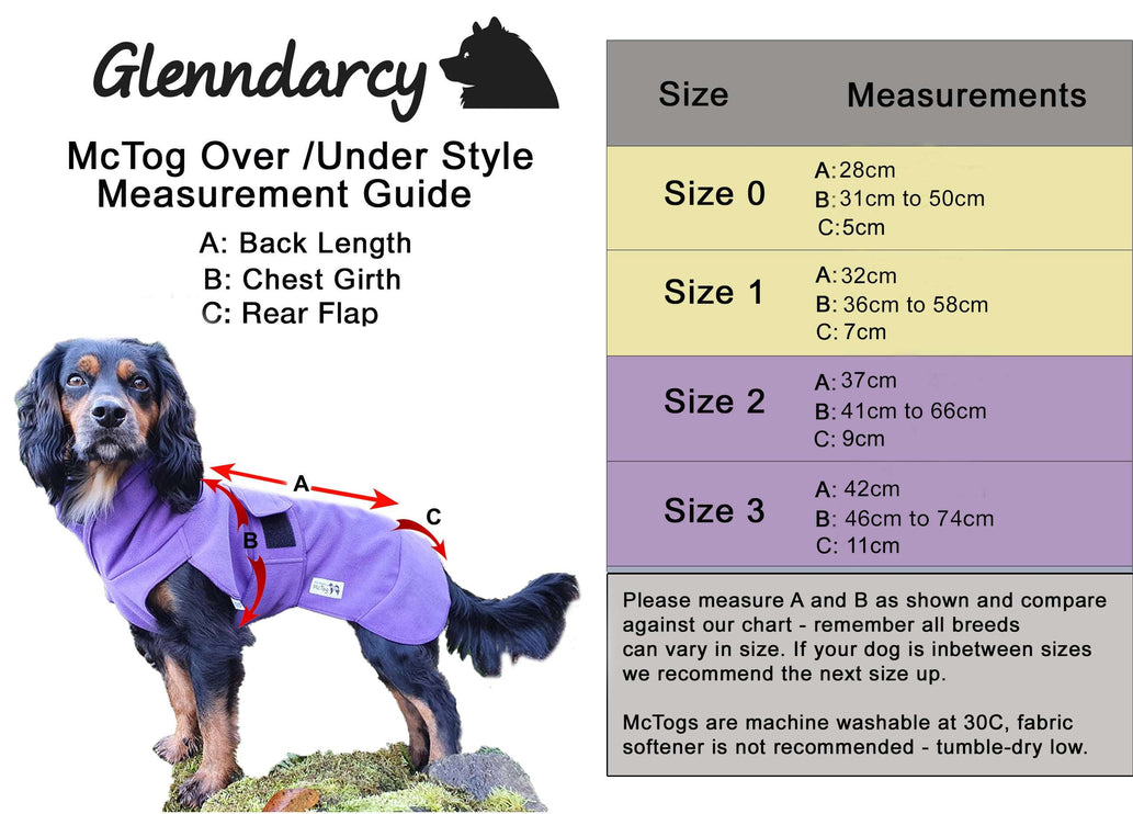 The Purple One! Waterproof Microfleece McTog Dog Jumper - Over / Under Style