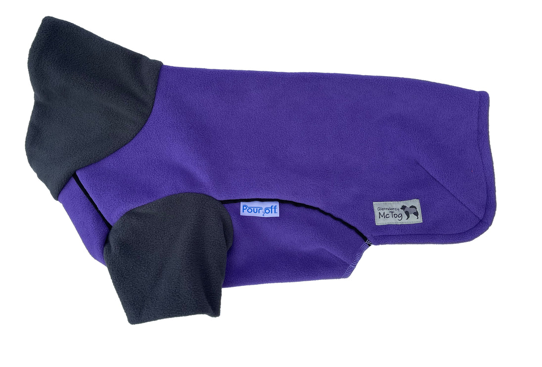 Purple Double Layer Waterproof Microfleece McTog Dog Jumper - With Sleeves