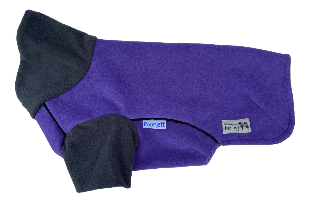 Purple McTog - Double Layer Microfleece Waterproof Dog Jumper - With Sleeves