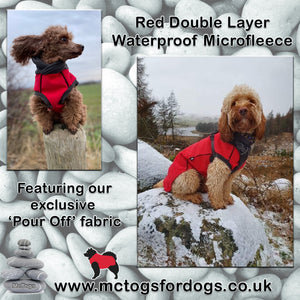 Red Double Layer Waterproof Microfleece McTog Dog Jumper