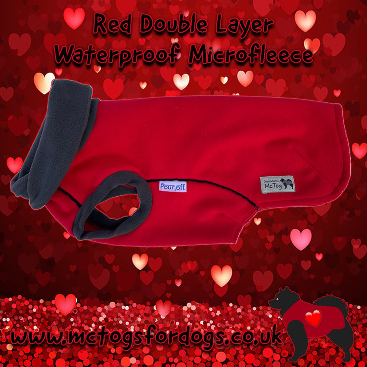 Racing Red McTog Double Layer Waterproof Microfleece Dog Sweater