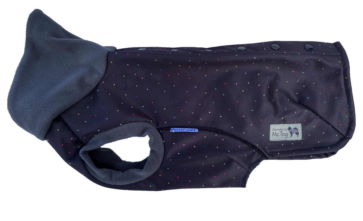 Starlight McTog - Microfleece Waterproof Dog Coat - Back Poppers